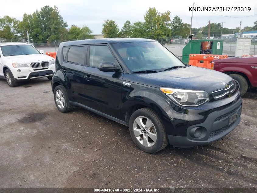 2017 Kia Soul VIN: KNDJN2A23H7423319 Lot: 40418740