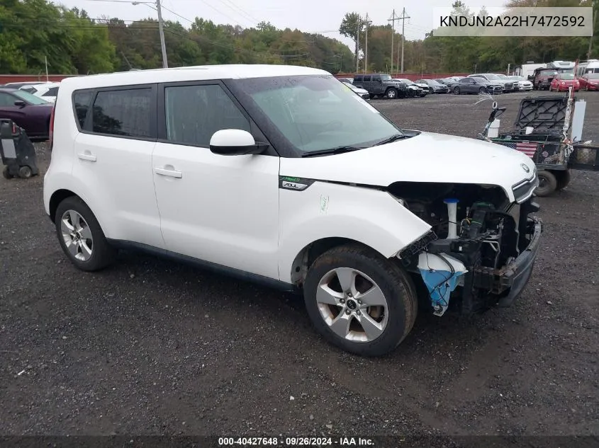 2017 Kia Soul VIN: KNDJN2A22H7472592 Lot: 40427648