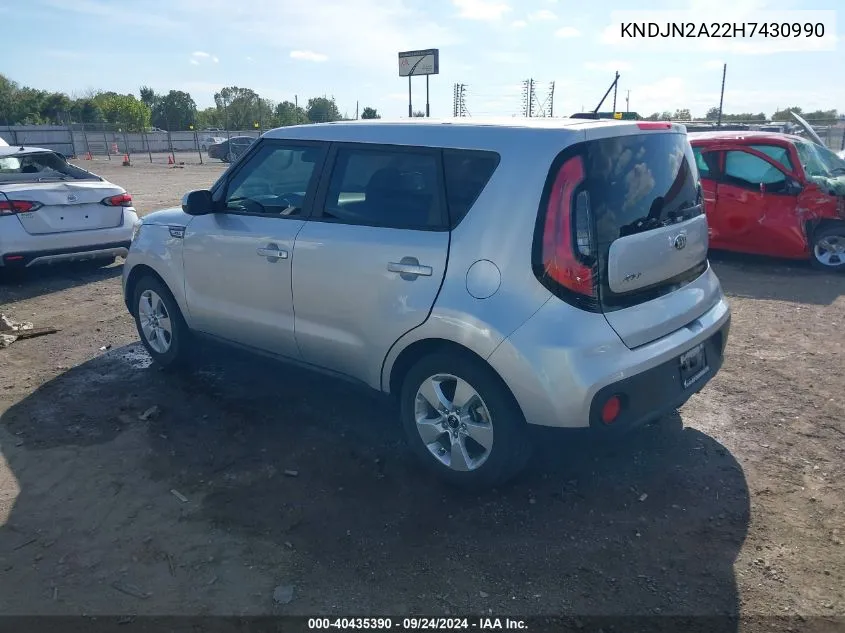 2017 Kia Soul VIN: KNDJN2A22H7430990 Lot: 40435390