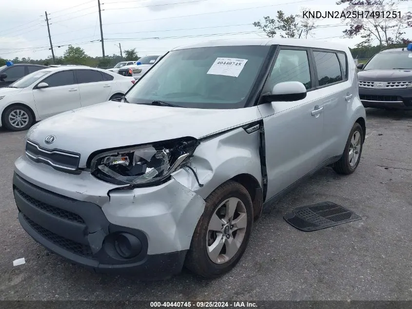 2017 Kia Soul VIN: KNDJN2A25H7491251 Lot: 40440745