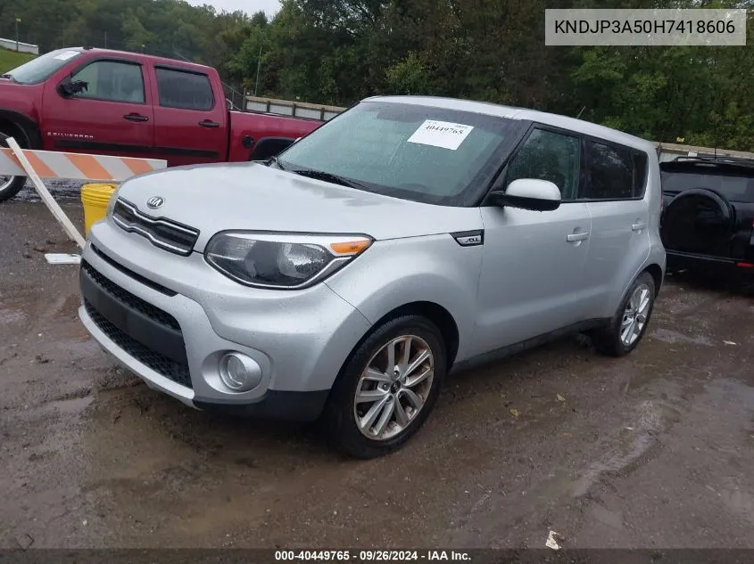 2017 Kia Soul + VIN: KNDJP3A50H7418606 Lot: 40449765