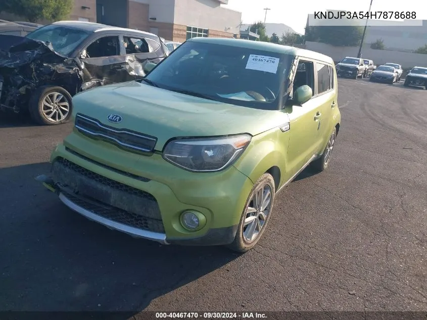 2017 Kia Soul + VIN: KNDJP3A54H7878688 Lot: 40467470