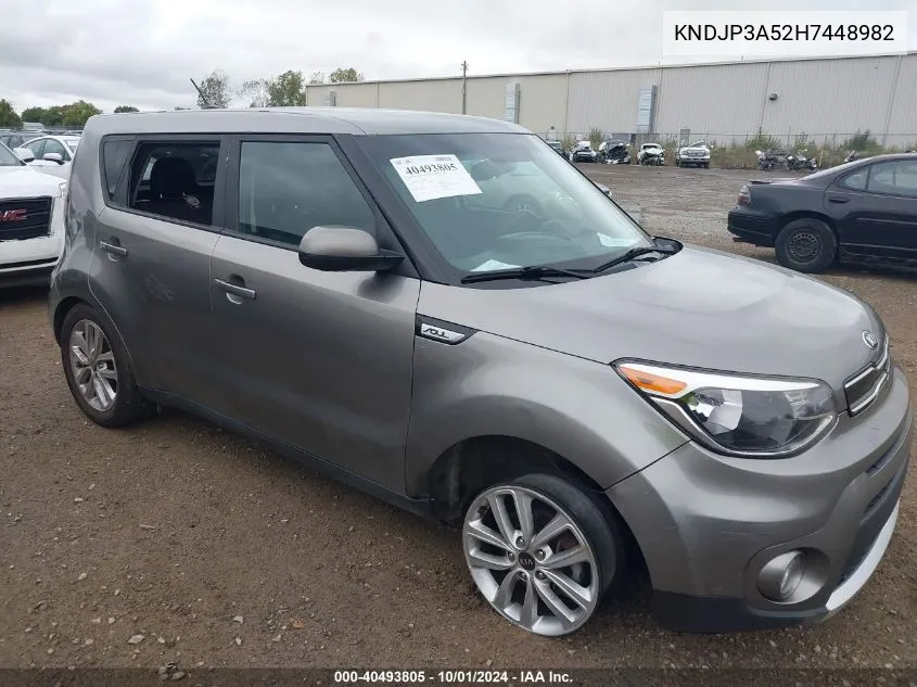 2017 Kia Soul + VIN: KNDJP3A52H7448982 Lot: 40493805