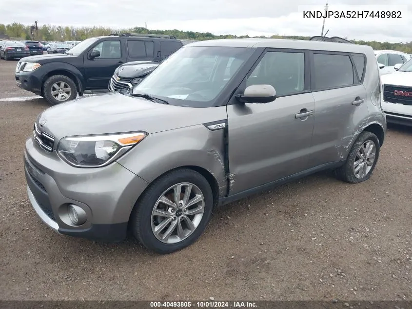 2017 Kia Soul + VIN: KNDJP3A52H7448982 Lot: 40493805