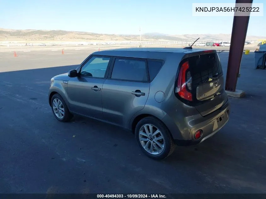 2017 Kia Soul + VIN: KNDJP3A56H7425222 Lot: 40494303