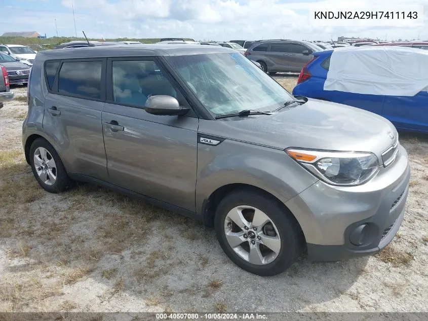 2017 Kia Soul VIN: KNDJN2A29H7411143 Lot: 40507080