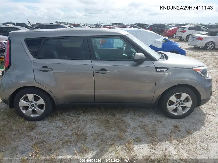 2017 Kia Soul VIN: KNDJN2A29H7411143 Lot: 40507080