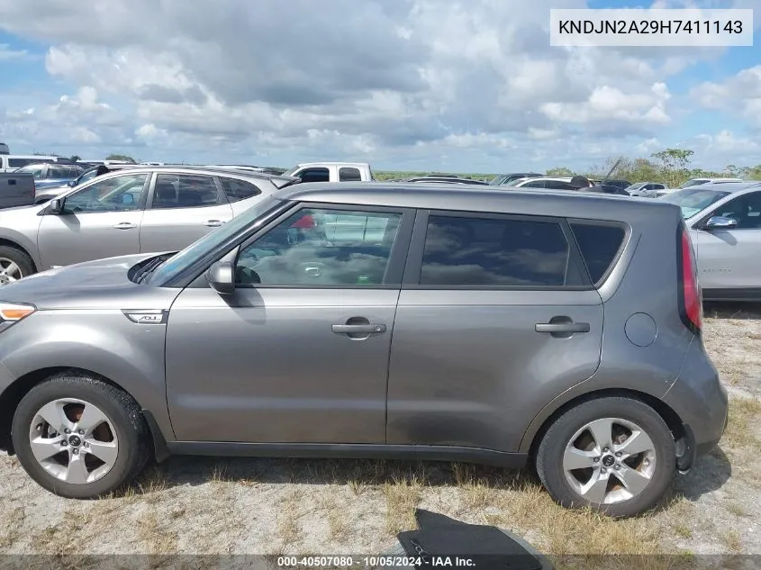 2017 Kia Soul VIN: KNDJN2A29H7411143 Lot: 40507080