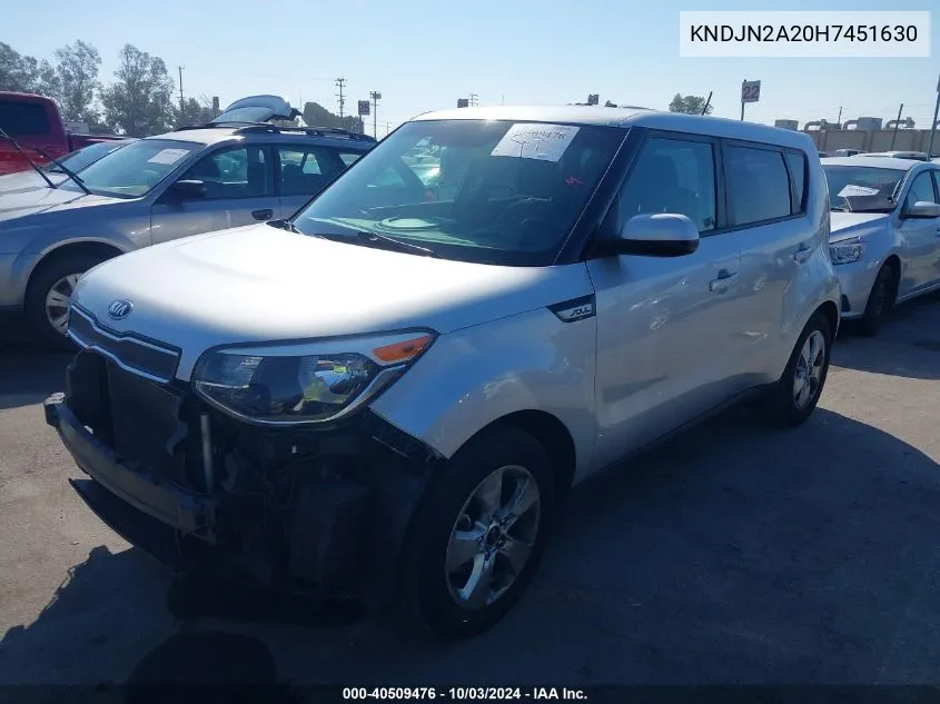 KNDJN2A20H7451630 2017 Kia Soul