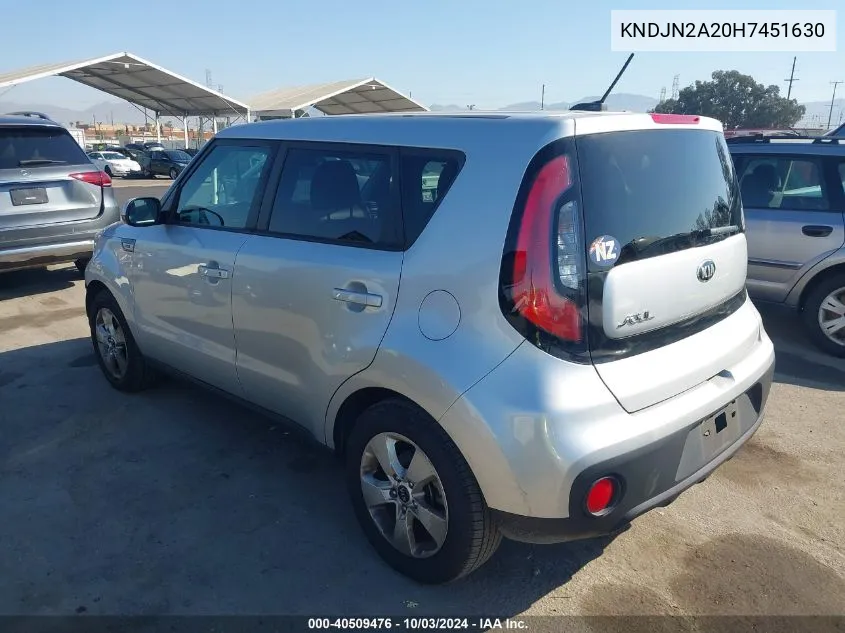 KNDJN2A20H7451630 2017 Kia Soul