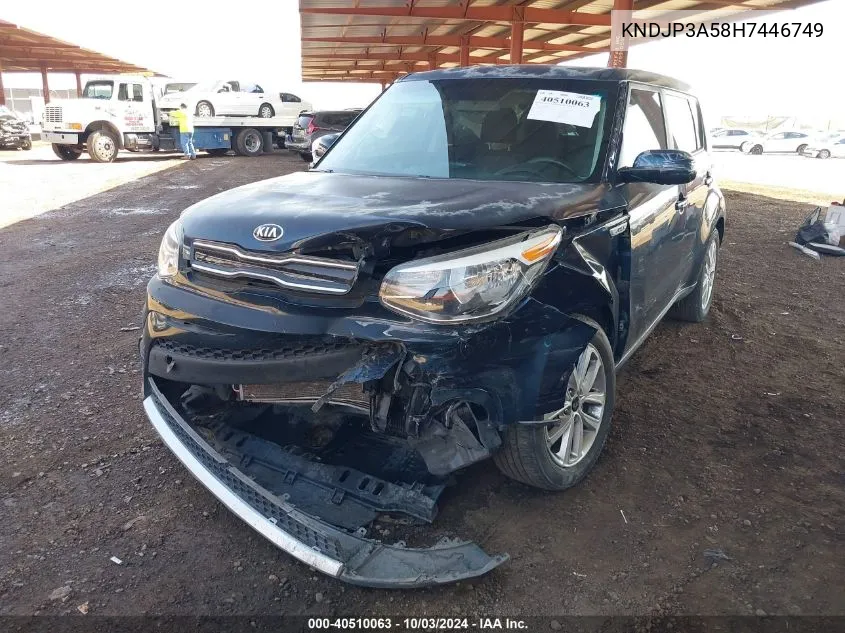 2017 Kia Soul + VIN: KNDJP3A58H7446749 Lot: 40510063