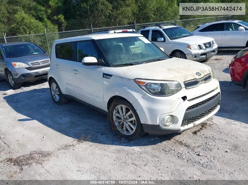 2017 Kia Soul + VIN: KNDJP3A58H7442474 Lot: 40516759