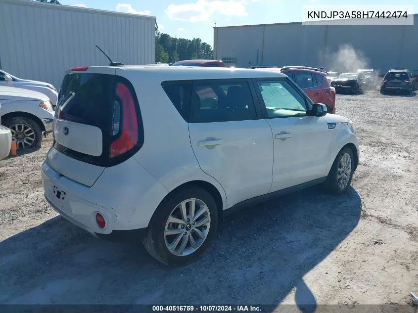 2017 Kia Soul + VIN: KNDJP3A58H7442474 Lot: 40516759