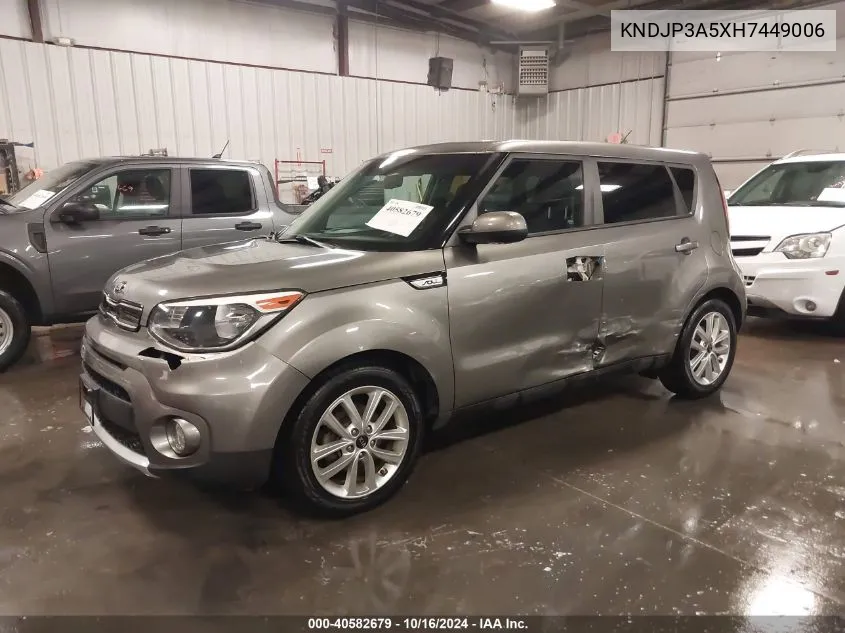 2017 Kia Soul + VIN: KNDJP3A5XH7449006 Lot: 40582679