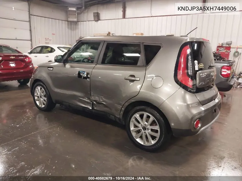 2017 Kia Soul + VIN: KNDJP3A5XH7449006 Lot: 40582679