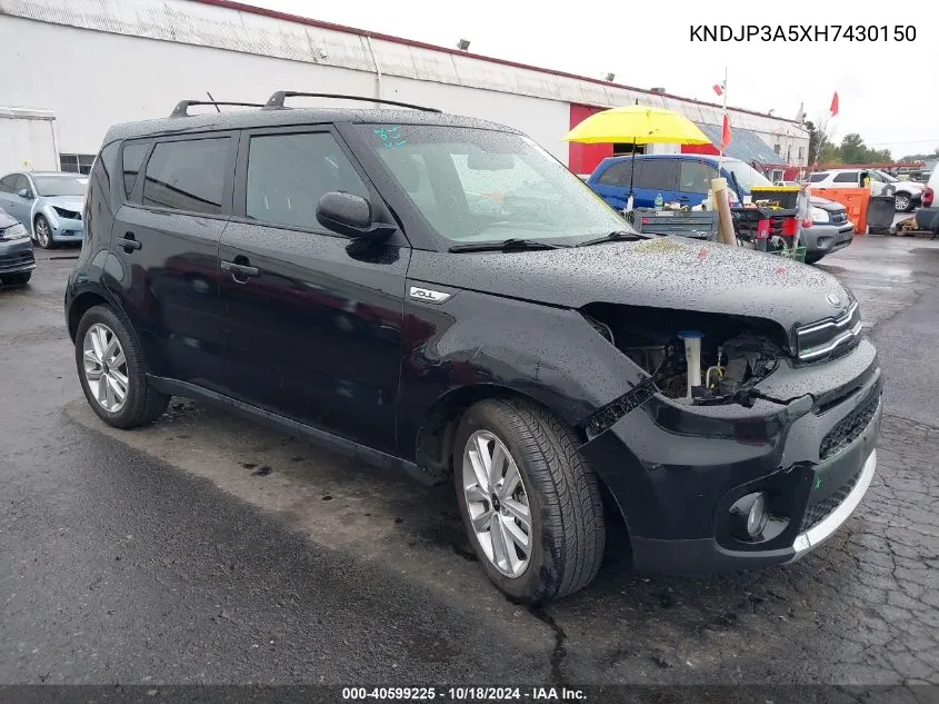 2017 Kia Soul + VIN: KNDJP3A5XH7430150 Lot: 40599225