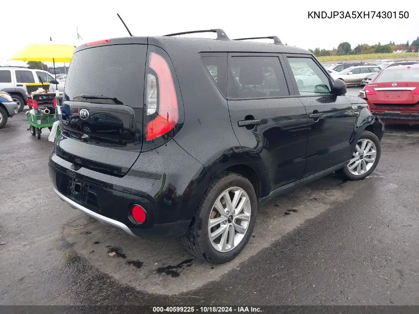 2017 Kia Soul + VIN: KNDJP3A5XH7430150 Lot: 40599225