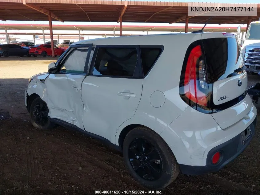 2017 Kia Soul VIN: KNDJN2A20H7477144 Lot: 40611620