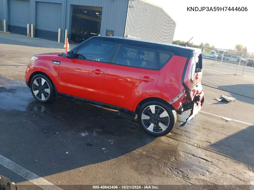 2017 Kia Soul + VIN: KNDJP3A59H7444606 Lot: 40642406