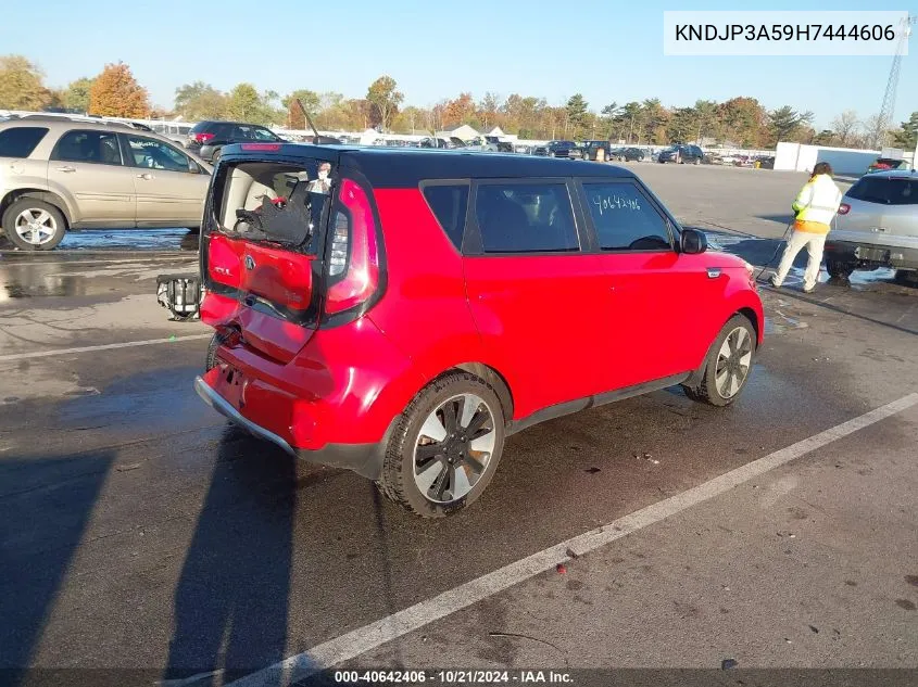 2017 Kia Soul + VIN: KNDJP3A59H7444606 Lot: 40642406