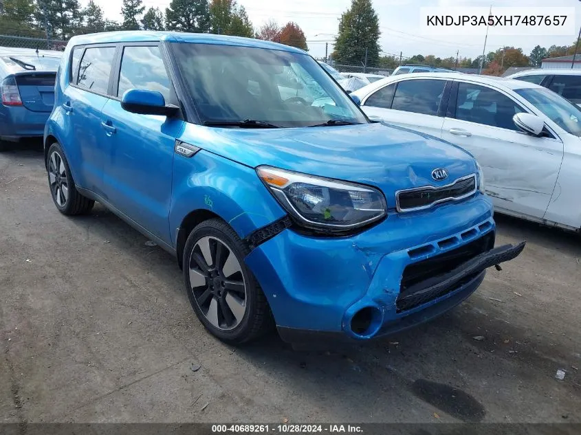 2017 Kia Soul + VIN: KNDJP3A5XH7487657 Lot: 40689261