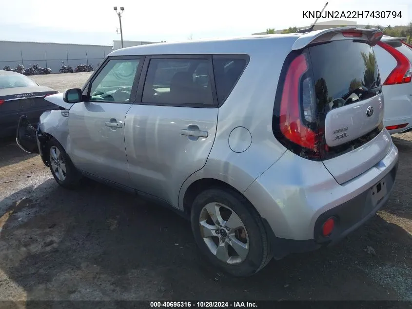 2017 Kia Soul VIN: KNDJN2A22H7430794 Lot: 40695316