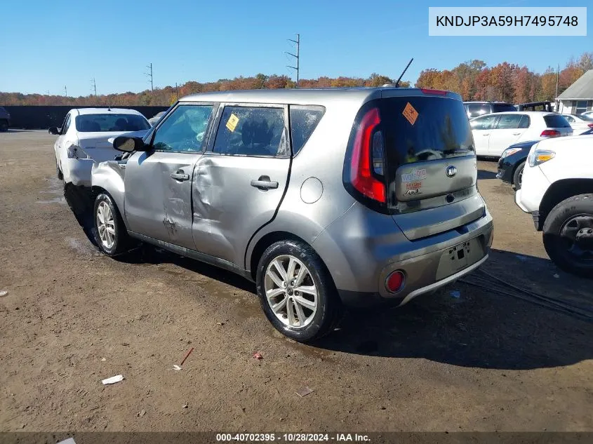 2017 Kia Soul + VIN: KNDJP3A59H7495748 Lot: 40702395