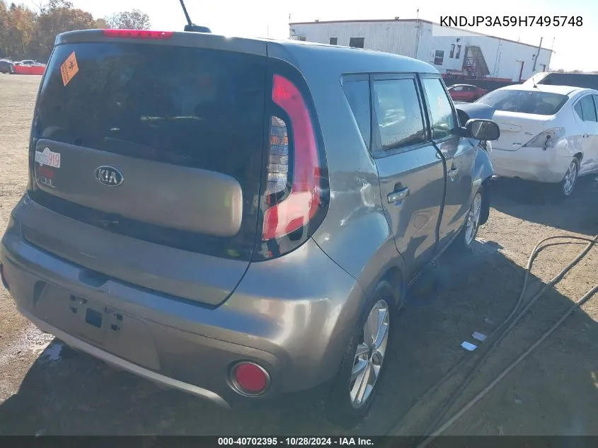 2017 Kia Soul + VIN: KNDJP3A59H7495748 Lot: 40702395