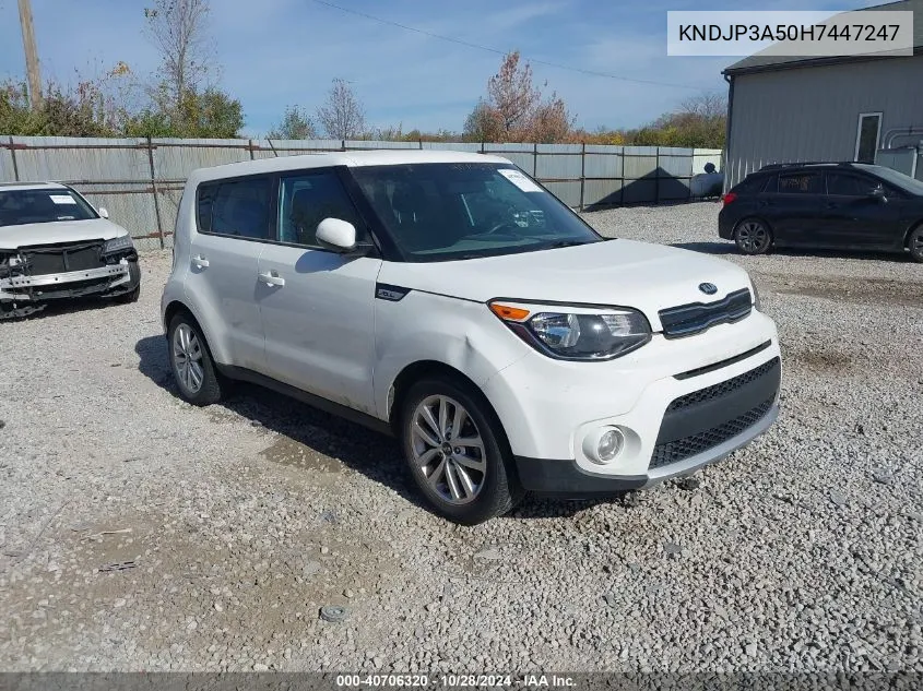 2017 Kia Soul + VIN: KNDJP3A50H7447247 Lot: 40706320