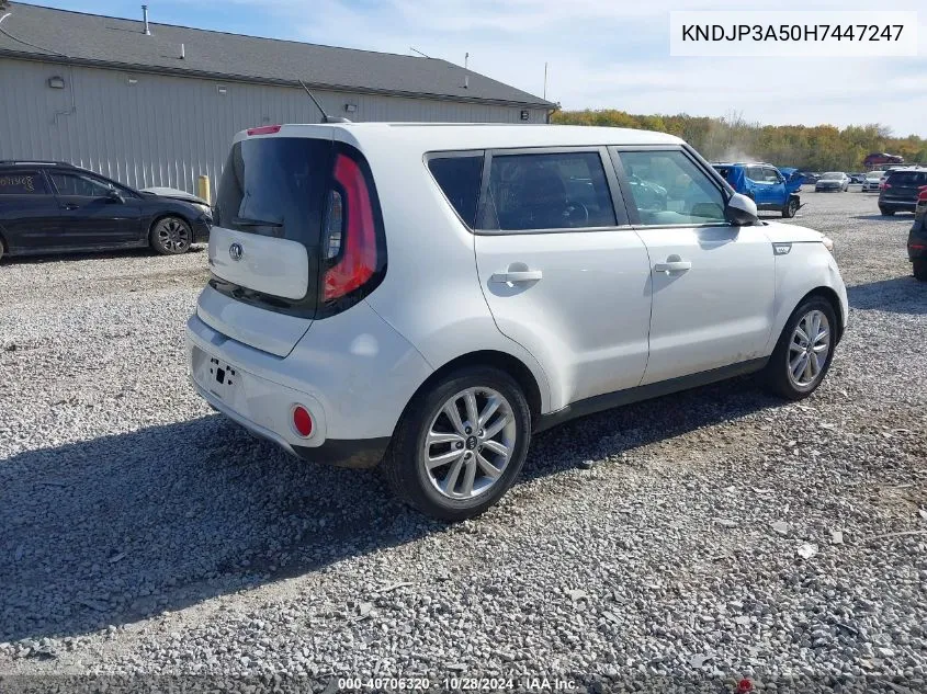 2017 Kia Soul + VIN: KNDJP3A50H7447247 Lot: 40706320