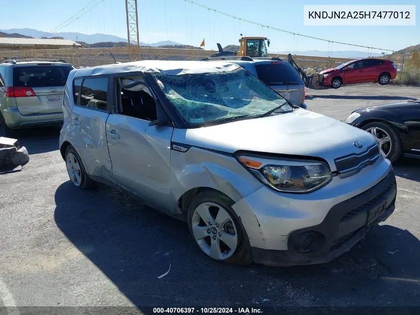 2017 Kia Soul VIN: KNDJN2A25H7477012 Lot: 40706397