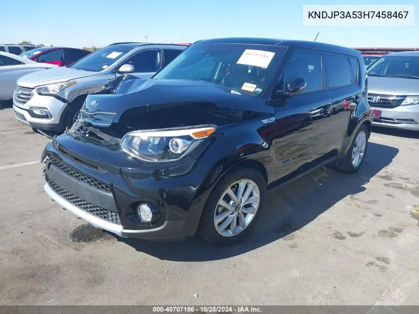 2017 Kia Soul + VIN: KNDJP3A53H7458467 Lot: 40707186