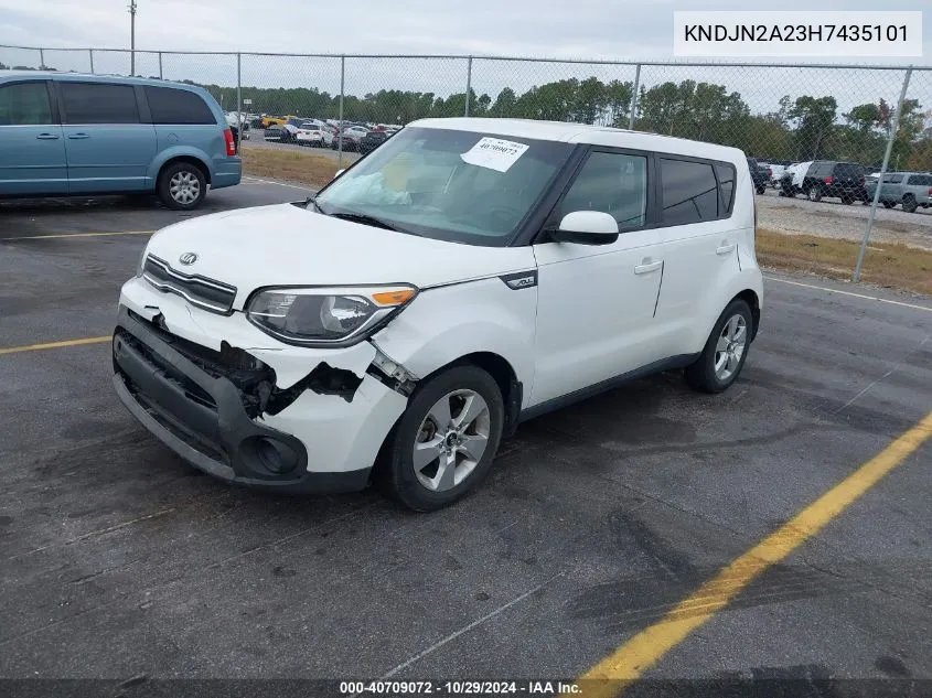 2017 Kia Soul VIN: KNDJN2A23H7435101 Lot: 40709072