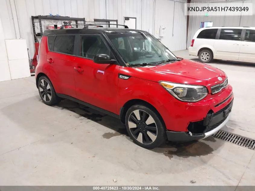 2017 Kia Soul + VIN: KNDJP3A51H7439349 Lot: 40725623