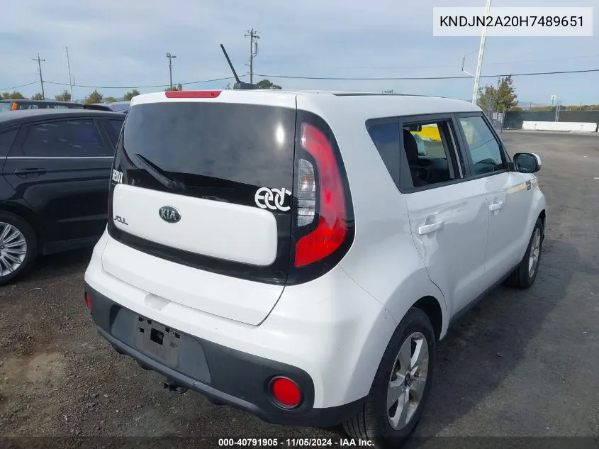 2017 Kia Soul VIN: KNDJN2A20H7489651 Lot: 40791905