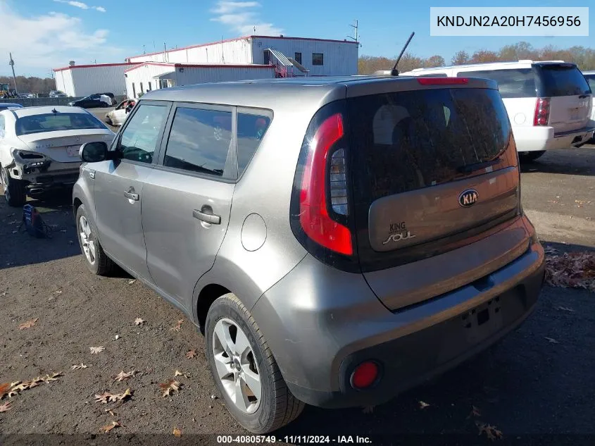 2017 Kia Soul VIN: KNDJN2A20H7456956 Lot: 40805749