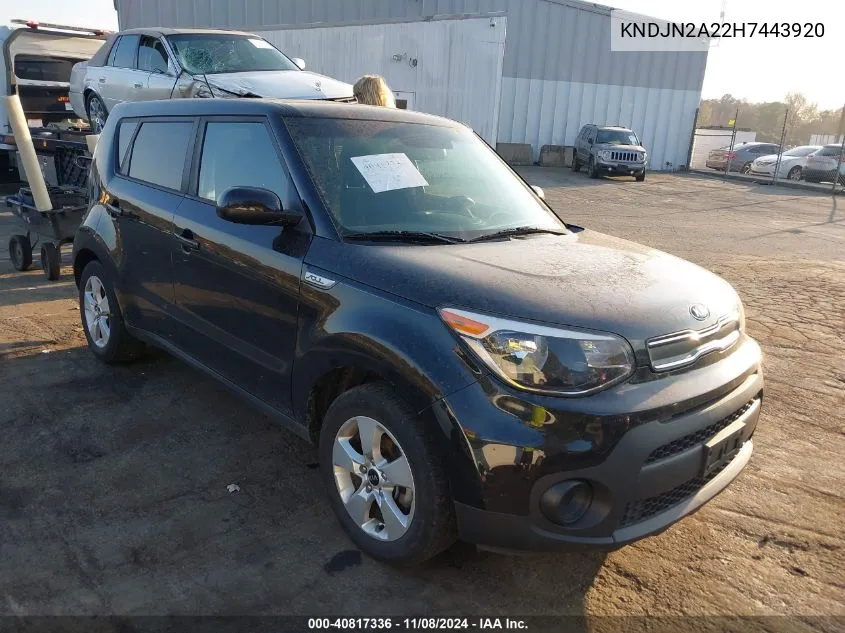 2017 Kia Soul VIN: KNDJN2A22H7443920 Lot: 40817336