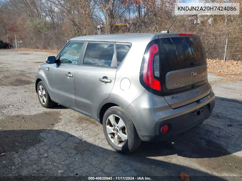 2017 Kia Soul VIN: KNDJN2A20H7424086 Lot: 40830043