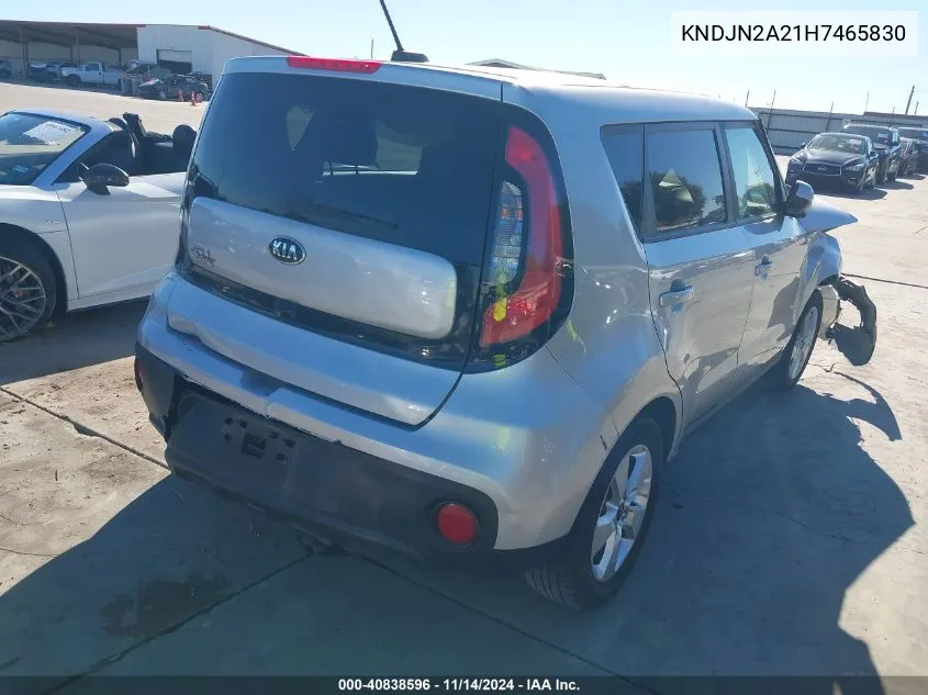 2017 Kia Soul VIN: KNDJN2A21H7465830 Lot: 40838596