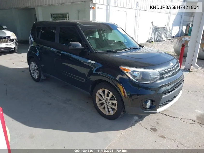 2017 Kia Soul + VIN: KNDJP3A58H7421804 Lot: 40846361