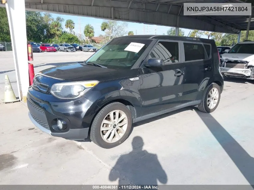 2017 Kia Soul + VIN: KNDJP3A58H7421804 Lot: 40846361