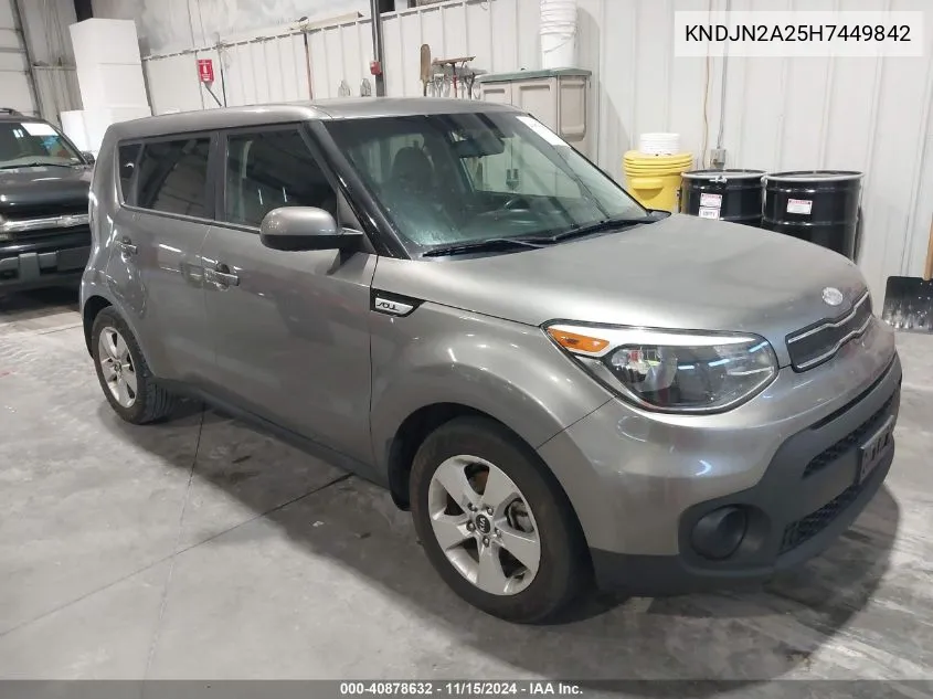 2017 Kia Soul VIN: KNDJN2A25H7449842 Lot: 40878632