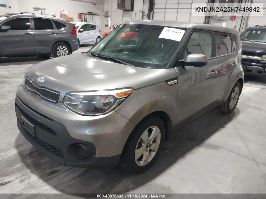 2017 Kia Soul VIN: KNDJN2A25H7449842 Lot: 40878632