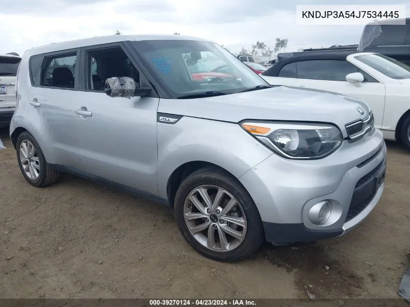 2018 Kia Soul + VIN: KNDJP3A54J7534445 Lot: 39270124