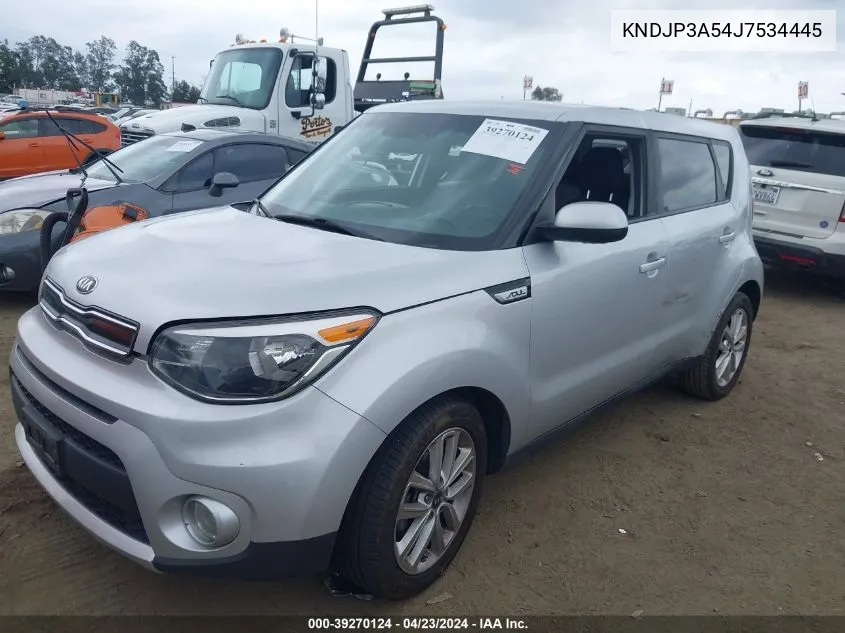 2018 Kia Soul + VIN: KNDJP3A54J7534445 Lot: 39270124