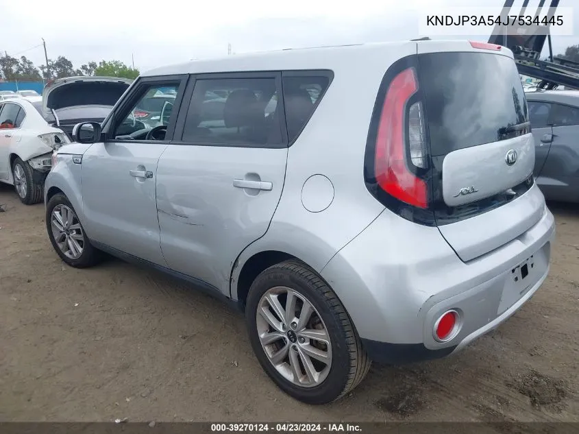 2018 Kia Soul + VIN: KNDJP3A54J7534445 Lot: 39270124