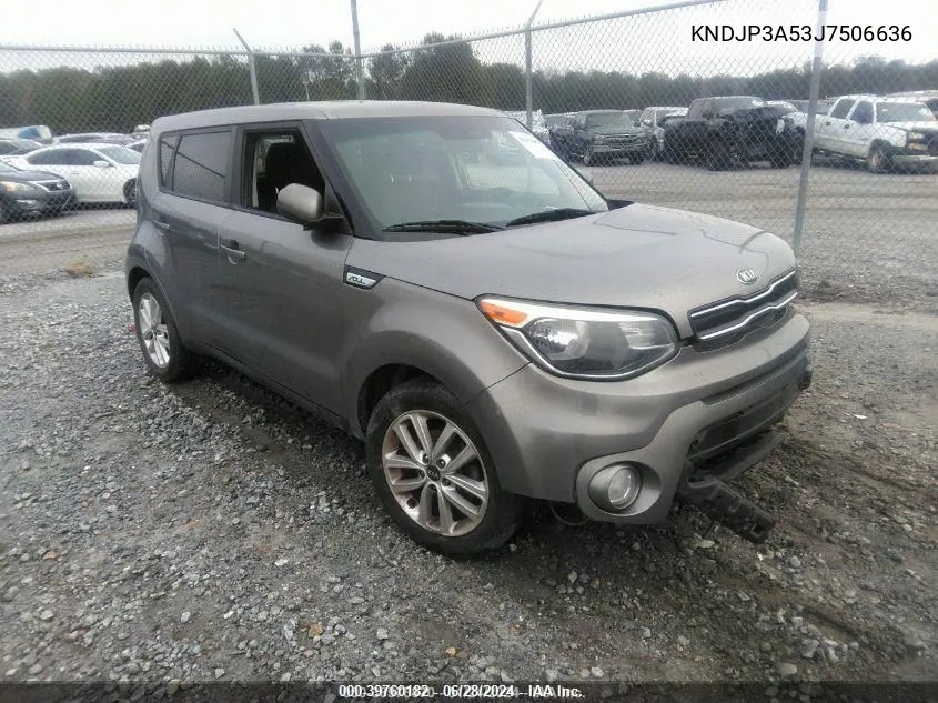 2018 Kia Soul + VIN: KNDJP3A53J7506636 Lot: 39760182