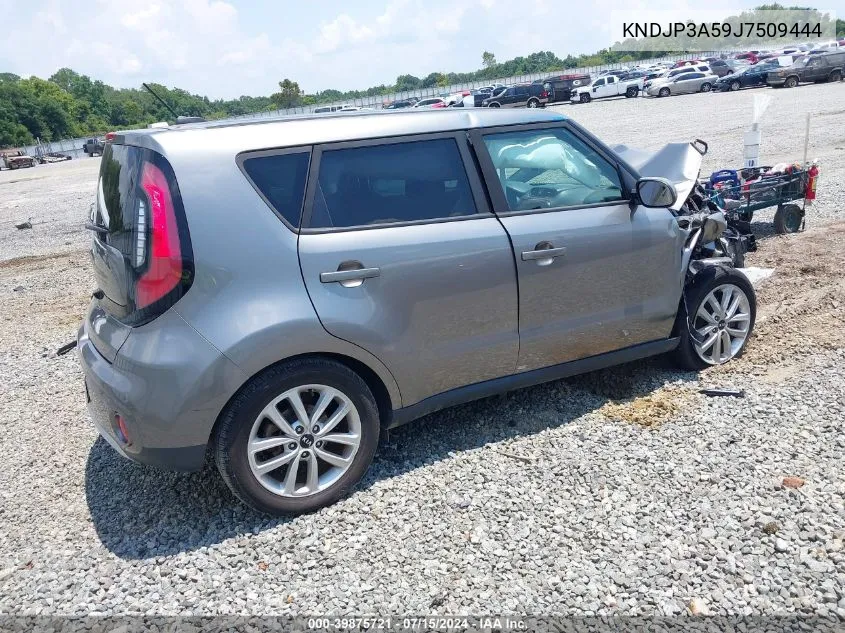 2018 Kia Soul + VIN: KNDJP3A59J7509444 Lot: 39875721