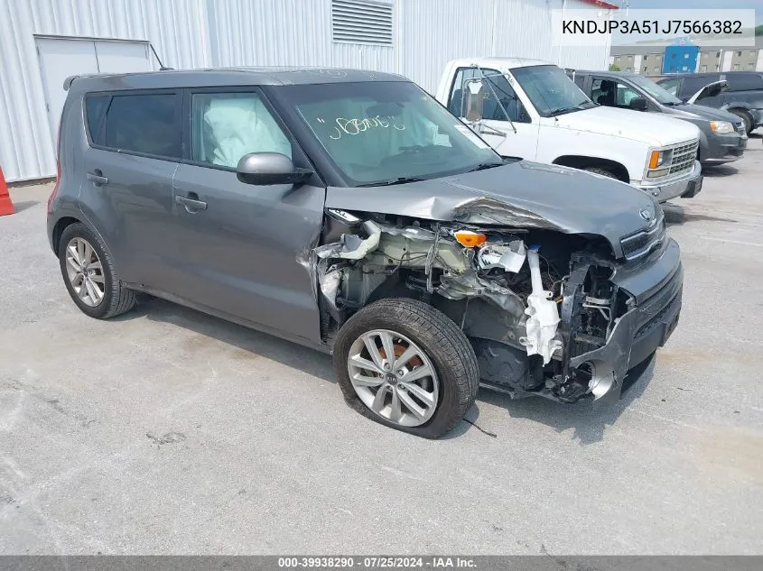 2018 Kia Soul + VIN: KNDJP3A51J7566382 Lot: 39938290