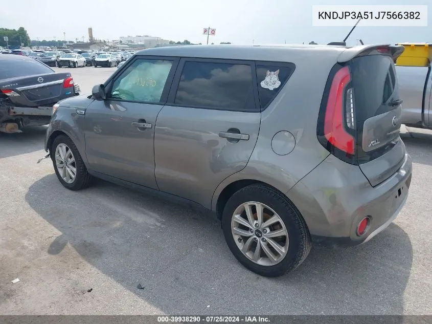 2018 Kia Soul + VIN: KNDJP3A51J7566382 Lot: 39938290